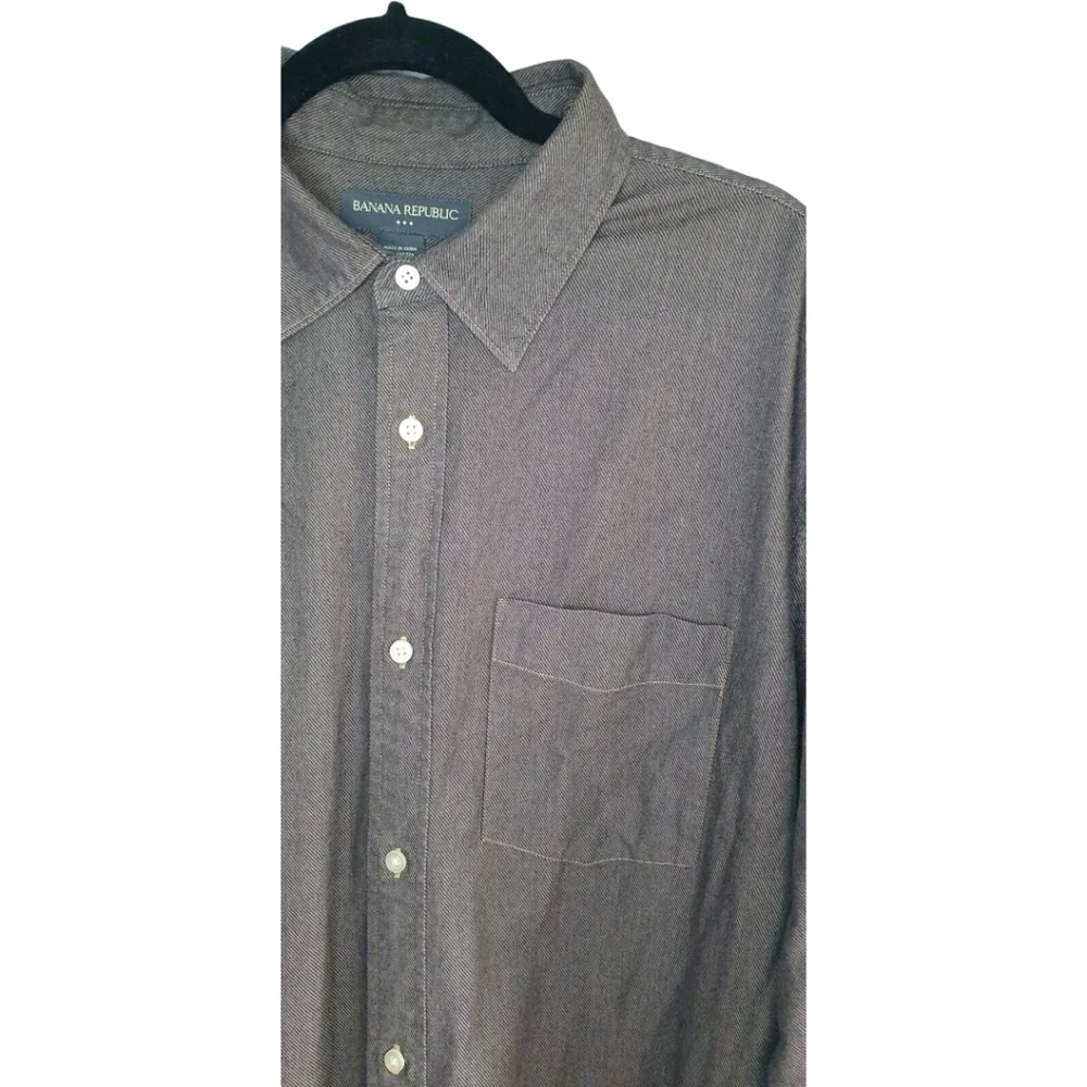 BANANA REPUBLIC Button Down‎ Dress Shirt Brown Men's Size XL